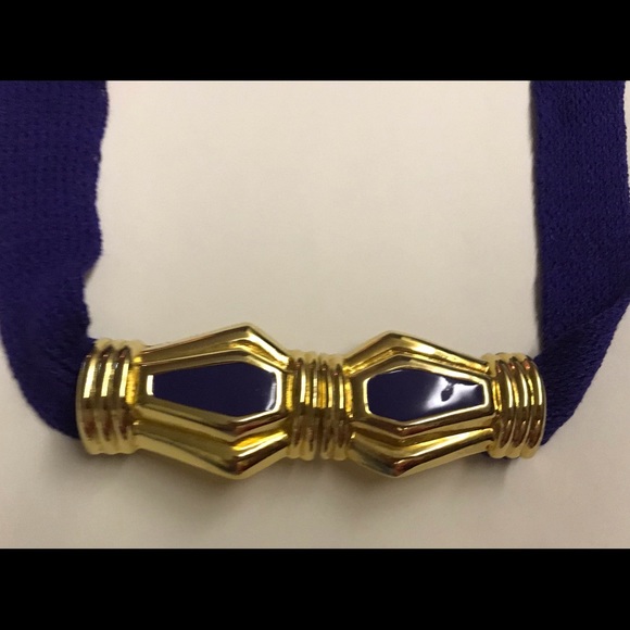 Designer Purple Knit Belt Gold Color Enamel on Both Parts of Buckle 31 7/8” Long - Picture 16 of 16
